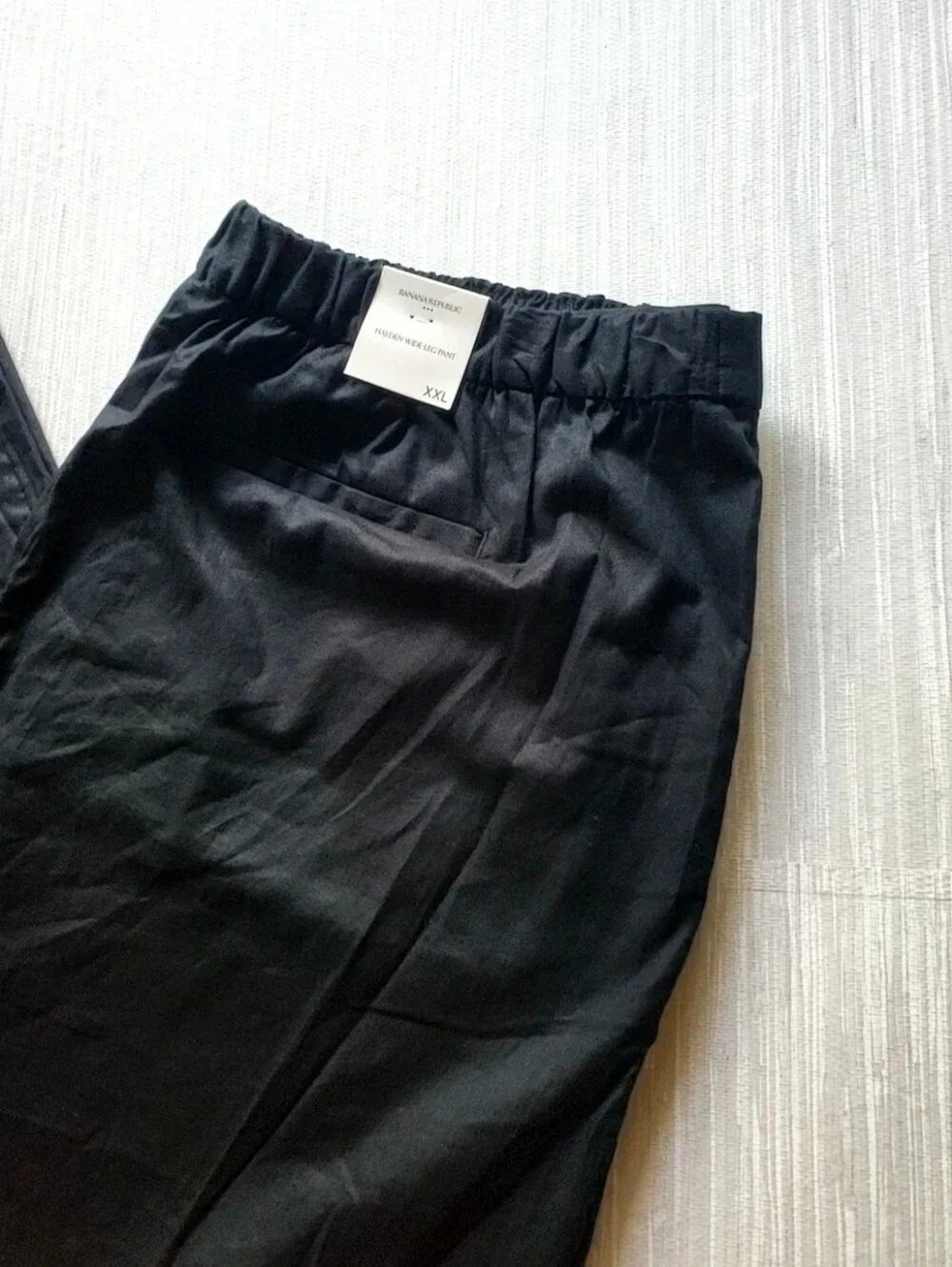 Banana Republic Hayden Wide Leg Linen Blend Pull On Pants Black XXL NWT $100